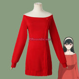 SPY x FAMILY Cosplay Costume Yor Forger Red Sweater Costume