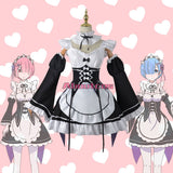 Re:Zero Starting Life in Another World Cosplay Costume Ram Rem Maid Costume