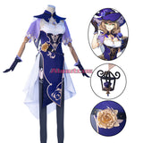 Genshin Impact Lisa Witch of Purple Rose Cosplay Costume The Librarian Dress