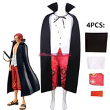 Onepiece RED Shanks Cosplay Costumes Full Set Cloak Shirt Pants Belt Clothes