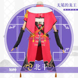 Genshin Impact Beidou Cosplay Kostuum Cosplay Kostuum Vrouwen Zwart Rood Wig Cosutme