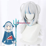 Virtual YouTuber Hololive English VTuber Cosplay Wig Gawr Gura Short Silver Blue Wig