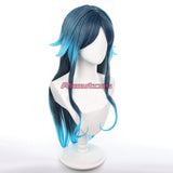 Genshin Impact Yakshas Fanan Cosplay Wig Water Yaksha Blue Long Hair