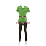 Movie Peter Pan Cosplay Costume With Hat Green Elf Uniform Adult Halloween Carnival Costume