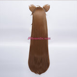 Genshin Impact Cosplay Wig Miss Hina Long White Brown Wig