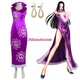 ONE PIECE Boa Hancock Cosplay Costumes Purple Dress Parties Fancy Suit