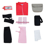 Haruno Sakura Cosplay Costume Women Girls Skirt Outfit Ninja Headband Kunai Props