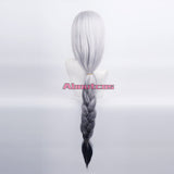 Genshin Impact Cosplay Wig Shenhe Long Gradient Silver Grey Wig