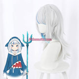 Virtual YouTuber Hololive English VTuber Cosplay Wig Gawr Gura Short Silver Blue Wig