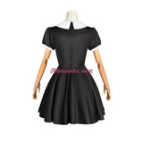 Wednesday Addams Cosplay Costume Addams Dress for Adult Women Vintage Black Gothic Outfits