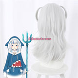 Virtual YouTuber Hololive English VTuber Cosplay Wig Gawr Gura Short Silver Blue Wig