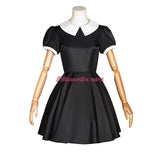 Wednesday Addams Cosplay Costume Addams Dress for Adult Women Vintage Black Gothic Outfits