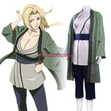 Manga Konoha Hokage Senju Hime Tsunade Cosplay Costume Lady Green Women Kimono Cloak