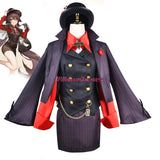 Genshin Impact Hutao Cosplay Costume Wig Full Dress Uniform With Top Hat Hutao