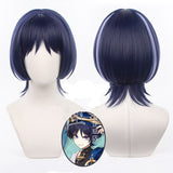 Genshin Impact Scaramouche Cosplay Carnival Halloween Party Hat Wig Set