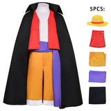 One Piece Cosplay Costume Country Monkey D. Luffy Men Kimono Coat Pants Hat Cartoon