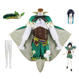 Genshin Impact Venti Cosplay Costume Dress Wig Headwear Cosplay Outfits God of Wind Barbato