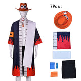 One Piece Portgas D Ace Cosplay Costumes Anime Kimono Uniform Outfits Halloween Carnival Suit