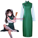 YaoZhi Green Game Suit Lovely Dress Wig Uniform Cosplay Costume