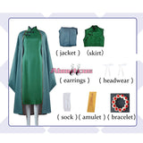 YaoZhi Green Game Suit Lovely Dress Wig Uniform Cosplay Costume