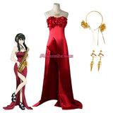 SPY×FAMILY Yor Forger Cosplay Costume Women Red Dress