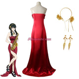 SPY×FAMILY Yor Forger Cosplay Costume Women Red Dress