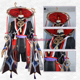 Genshin Impact Scaramouche Cosplay Carnival Halloween Party Hat Wig Set