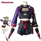 Genshin Impact Kuki Shinobu Cosplay Costume Halloween Party Outfit