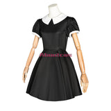 Wednesday Addams Cosplay Costume Addams Dress for Adult Women Vintage Black Gothic Outfits