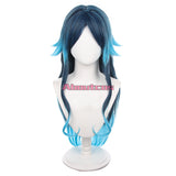 Genshin Impact Yakshas Fanan Cosplay Wig Water Yaksha Blue Long Hair