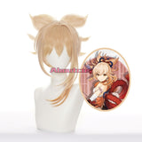 Genshin Impact Cosplay Wig Yoimiya Short Light Yellow Wig