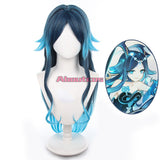 Genshin Impact Yakshas Fanan Cosplay Wig Water Yaksha Blue Long Hair