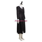 Wednesday Addams Cosplay Costume Addams Dress for Adult Women Vintage Black Gothic Outfits