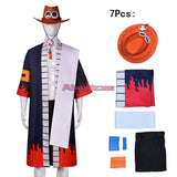 One Piece Portgas D Ace Cosplay Costumes Anime Kimono Uniform Outfits Halloween Carnival Suit