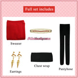 SPY×FAMILY Cosplay Yor Forger Anime Knitted Sweater 5PC Skirt Sock Wig Accessories