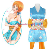 One Wano Country Piece Nami Cosplay Costume Wanokuni Style Nami Kimono Dress