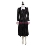 Wednesday Addams Cosplay Costume Addams Dress for Adult Women Vintage Black Gothic Outfits