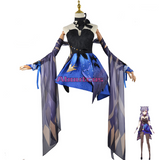 Genshin Impact Cosplay Costume Keqing Opulent Splendor Outfit Costume