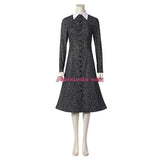 Wednesday Addams Cosplay Costume Addams Dress for Adult Women Vintage Black Gothic Outfits